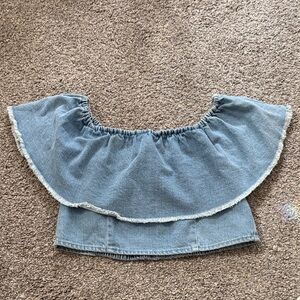 AEO Off Shoulder Denim Top